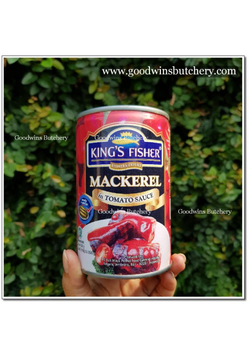 Mackerel in tomato sauce MAKAREL SAOS TOMAT Halal MUI 425g KING'S FISHER BALI
